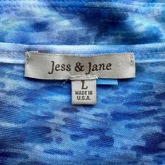 Jess & Jane blue watercolor embellished tunic top - Picture 9 of 10